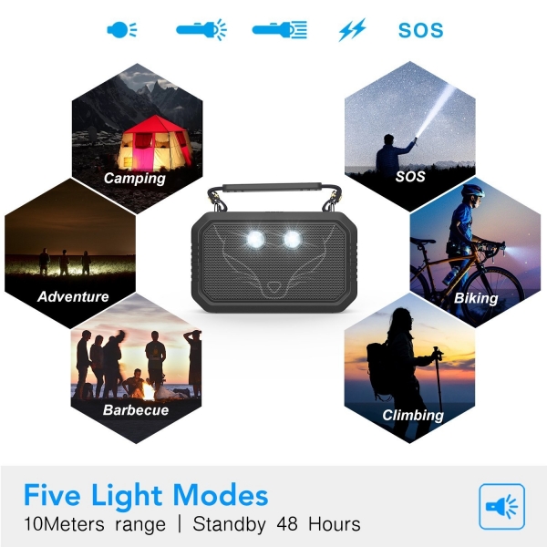 DOSS Traveler Su Geirmez Bluetooth Hoparlr-Rock Black