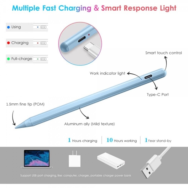 DTTO iPad in Active Stylus Kalem-Blue