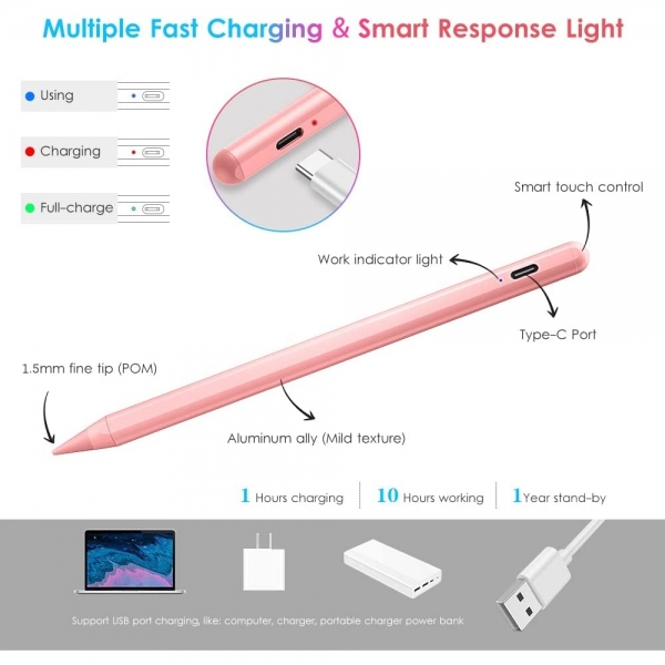 DTTO iPad in Active Stylus Kalem-Pink
