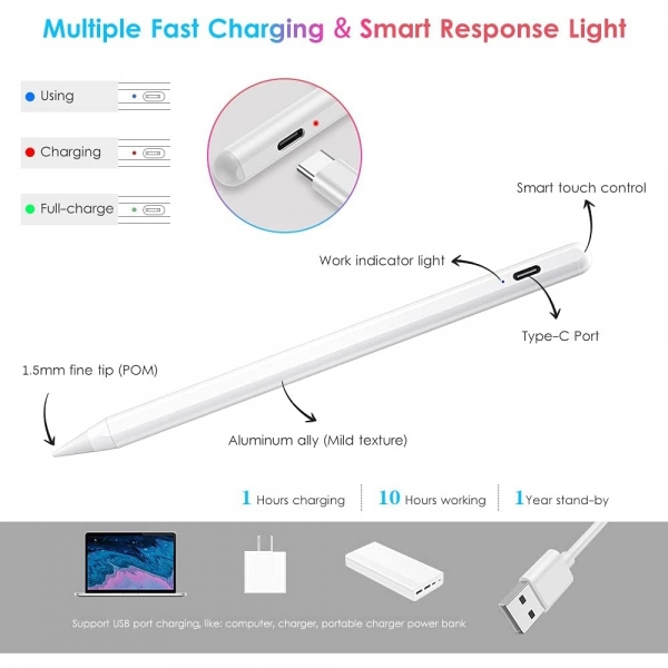 DTTO iPad in Active Stylus Kalem-White