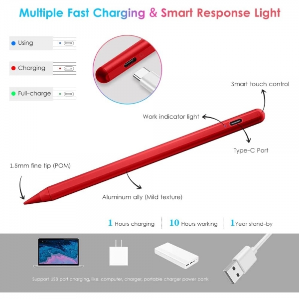 DTTO iPad in Active Stylus Kalem-Red