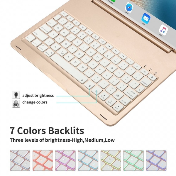 Dingrich Apple iPad Pro Akll Klavye Klf (10.5 in)-Gold