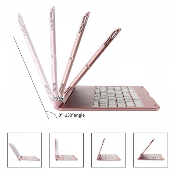 Dingrich Apple iPad Pro Akll Klavye Klf (10.5 in)-Rose Gold