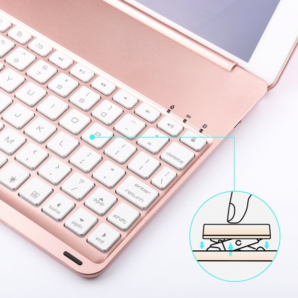 Dingrich Apple iPad Pro Akll Klavye Klf (10.5 in)-Rose Gold