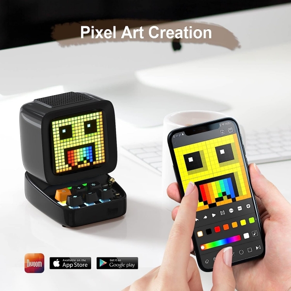 Divoom Ditoo Pixel Art Game Akll Bluetooth Hoparlr-Black