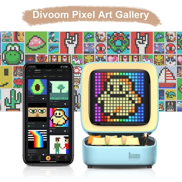 Divoom Ditoo Pixel Art Game Akll Bluetooth Hoparlr-Blue