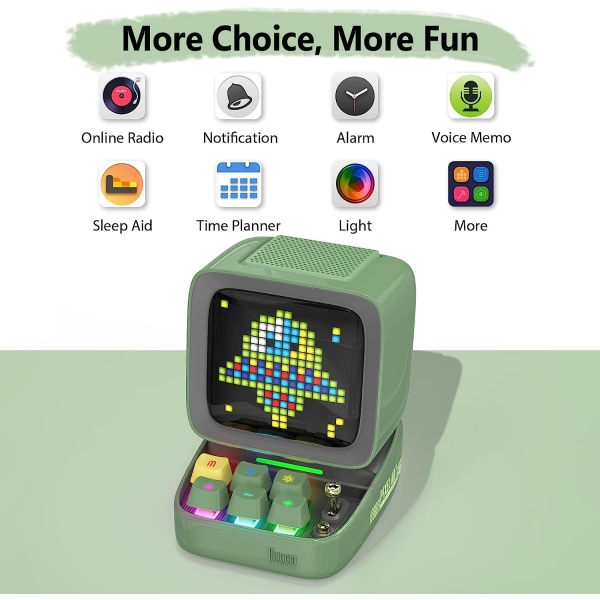 Divoom Ditoo Pixel Art Game Akll Bluetooth Hoparlr-Green