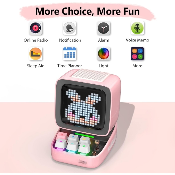 Divoom Ditoo Pixel Art Game Akll Bluetooth Hoparlr-Pink