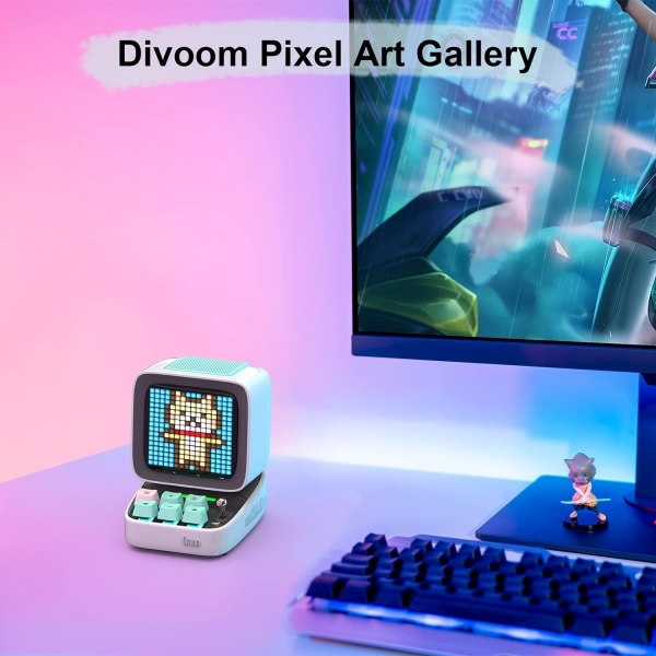 Divoom Ditoo Pixel Art Game Akll Bluetooth Hoparlr-White