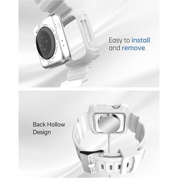 Double-N Apple Watch 7 Tam Korumal Klf (41mm)-White