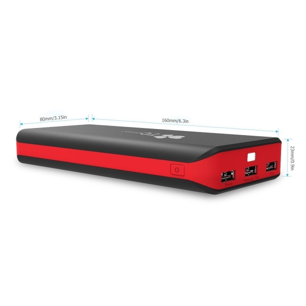 EC Technology Tanabilir Batarya (22400 mAh)-Black-Red