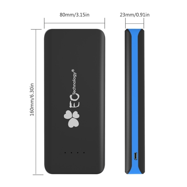 EC Technology Tanabilir Batarya (22400 mAh)-Black-Blue