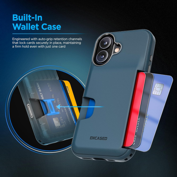 ENCASED Apple iPhone 17 Cache Czdan Klf-Blue