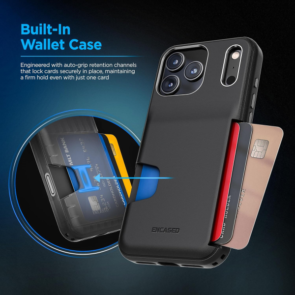 ENCASED Apple iPhone 17 Pro Cache Czdan Klf-Black