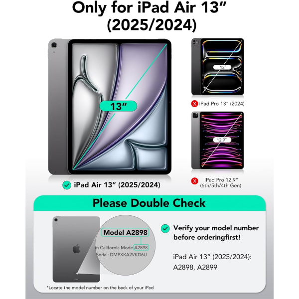 ESR Apple iPad Air M2/M3 Flip Klf (13 in)-Black
