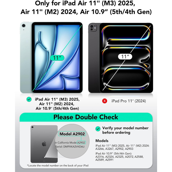ESR Apple iPad Air M2/M3 Flip Manyetik Klf (11 in)-Sky Blue