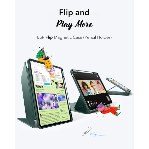 ESR Apple iPad Air M2/M3 Flip Klf (13 in)-Green