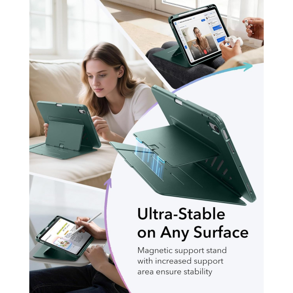 ESR Apple iPad Air M4/M3/M2 Flip Manyetik K�l�f(11 in�)-Green