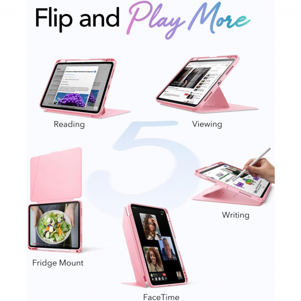 ESR Apple iPad Air M4/M3/M2 Flip Manyetik K�l�f(11 in�)-Pink