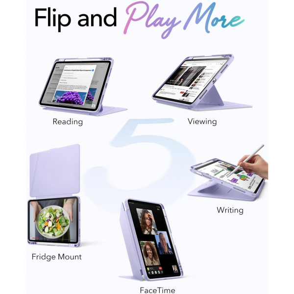 ESR Apple iPad Air M4/M3/M2 Flip Manyetik K�l�f(11 in�)-Purple
