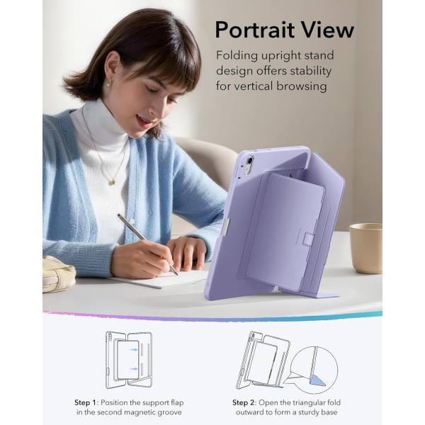 ESR Apple iPad Air M4/M3/M2 Flip Manyetik K�l�f(11 in�)-Purple