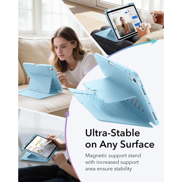 ESR Apple iPad Air M4/M3/M2 Flip Manyetik K�l�f(11 in�)-Sky Blue