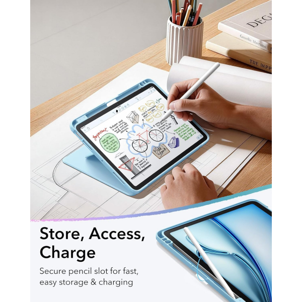 ESR Apple iPad Air M4/M3/M2 Flip Manyetik K�l�f(11 in�)-Sky Blue