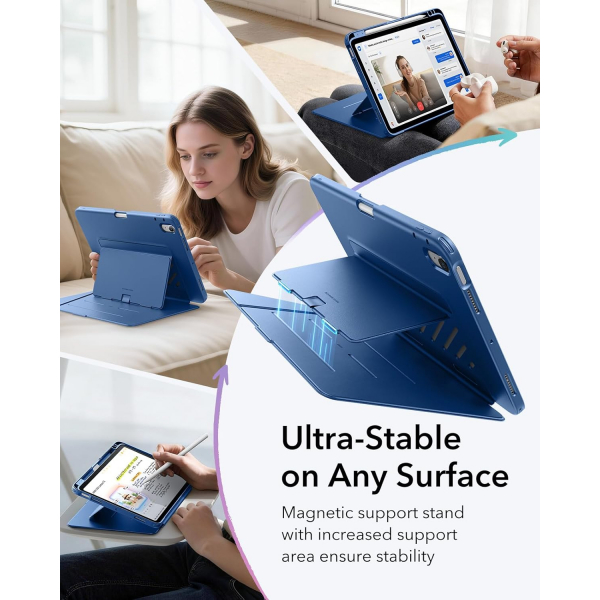 ESR Apple iPad Air M4/M3/M2 Flip Manyetik K�l�f(11 in�)-Blue