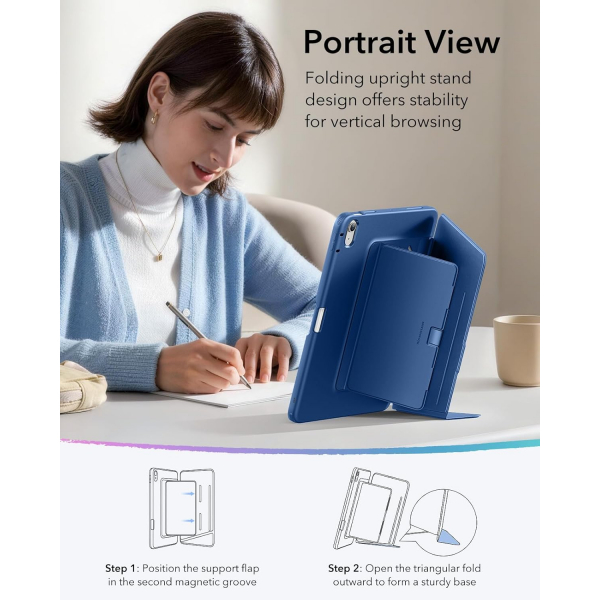 ESR Apple iPad Air M4/M3/M2 Flip Manyetik K�l�f(11 in�)-Blue