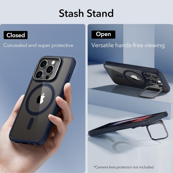 ESR Apple iPhone 15 Pro Standl Klf(MIL-STD-810G)   -Clear Dark Blue