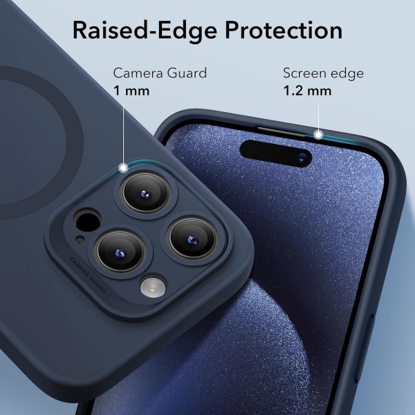 ESR Hybrid Serisi Apple iPhone 15 Pro Max MagSafe Uyumlu Klf-Dark Blue