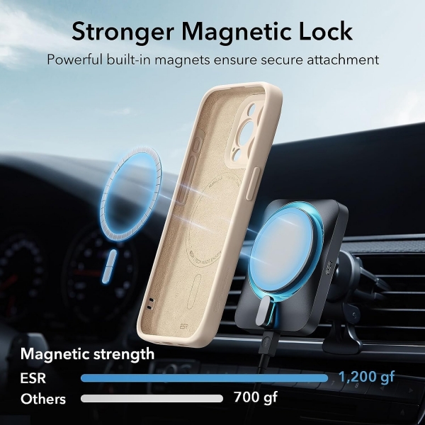 ESR Hybrid Serisi Apple iPhone 15 Pro Max MagSafe Uyumlu Klf-Light Tan