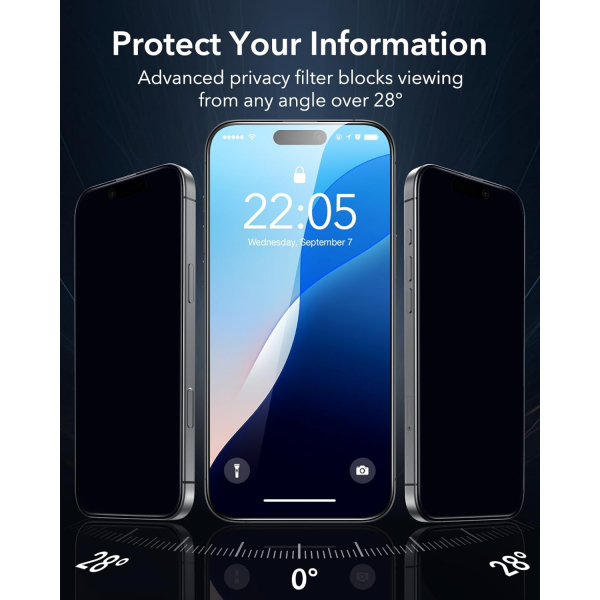 ESR iPhone 16/15 Privacy Cam Ekran Koruyucu (3 Adet)
