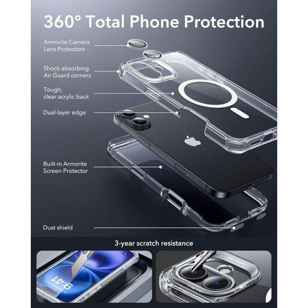 ESR Apple iPhone 16 Armor Tam Korumal Klf-Armor Clear 