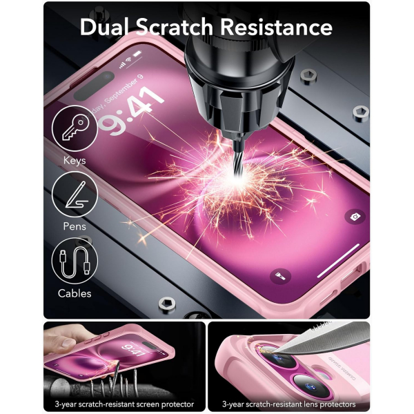 ESR Apple iPhone 16 Armor Tam Korumal Klf-Armor Frosted Pink
