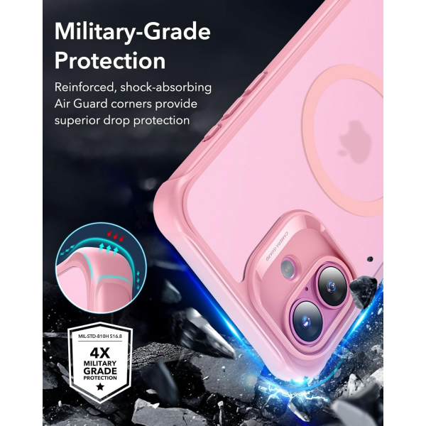 ESR Apple iPhone 16 Armor Tam Korumal Klf-Armor Frosted Pink