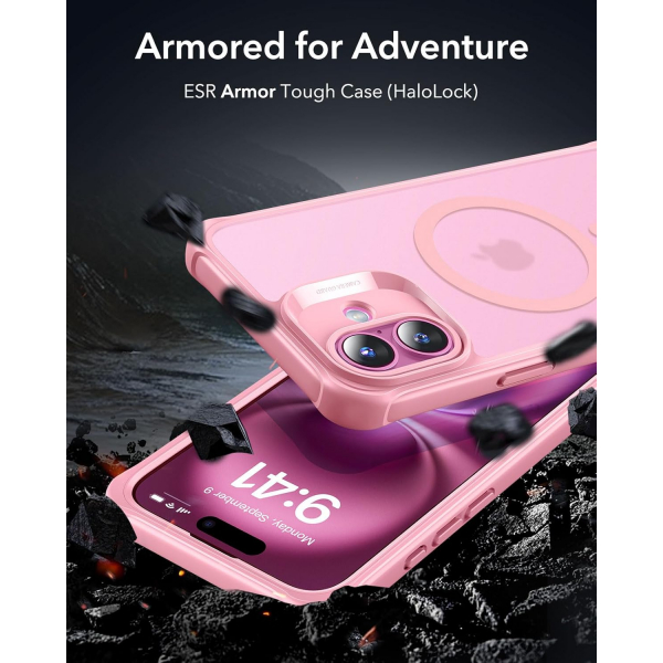 ESR Apple iPhone 16 Armor Tam Korumal Klf-Armor Frosted Pink