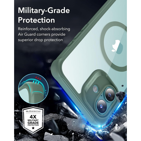 ESR Apple iPhone 16 Armor Tam Korumal Klf-Armor Clear Green 