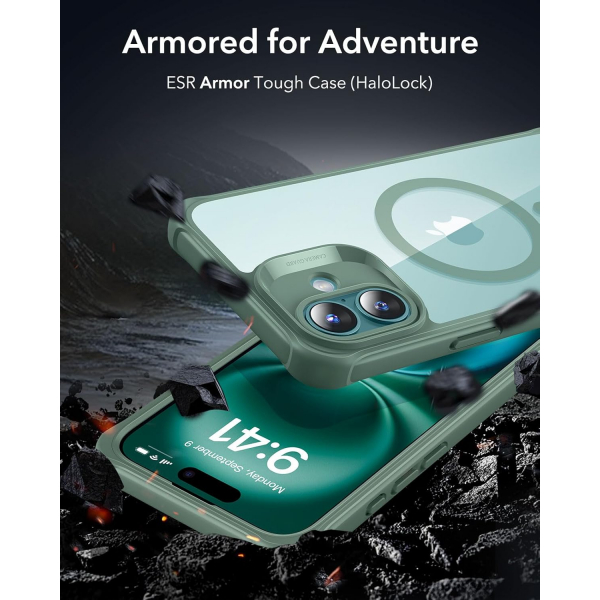 ESR Apple iPhone 16 Armor Tam Korumal Klf-Armor Clear Green 