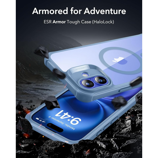 ESR Apple iPhone 16 Armor Tam Korumal Klf-Armor Blue Clear