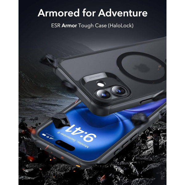 ESR Apple iPhone 16 Armor Tam Korumal Klf-Armor Frosted Black 