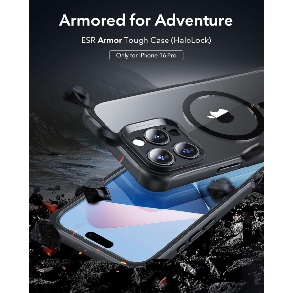 ESR Apple iPhone 16 Pro Armor Tam Korumal Klf-Clear Black