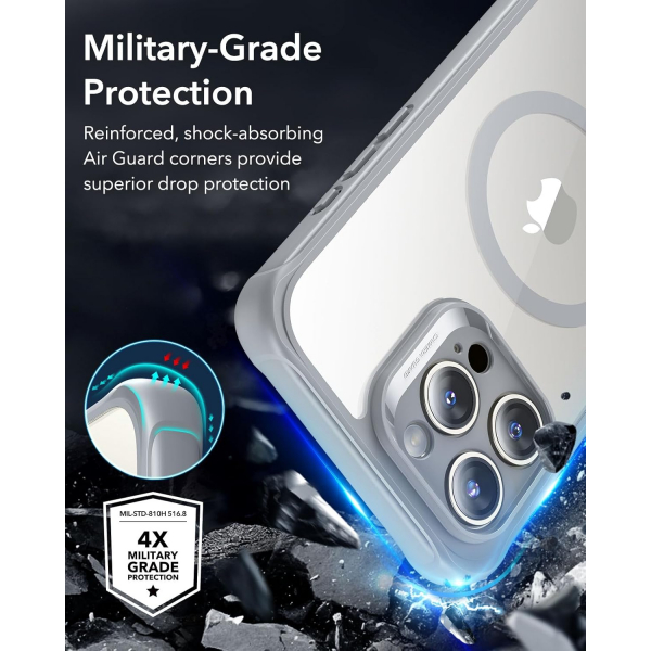 ESR Apple iPhone 16 Pro Armor Tam Korumal Klf-Clear Grey