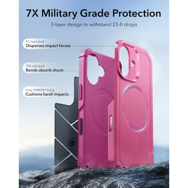 ESR Apple iPhone 17 Cyber MagSafe Klf -Cyber Pink 