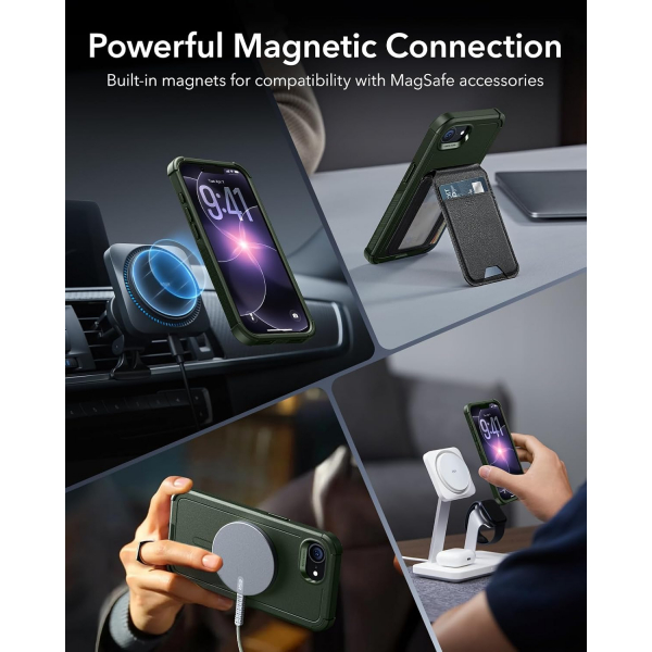 ESR Apple iPhone 16e Cyber MagSafe K�l�f -Green