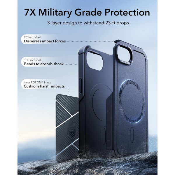 ESR Apple iPhone 16e Cyber MagSafe K�l�f -Navy Blue
