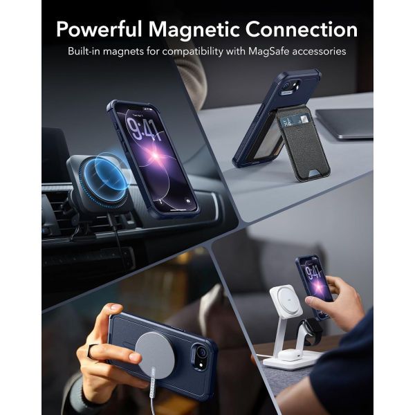 ESR Apple iPhone 16e Cyber MagSafe K�l�f -Navy Blue