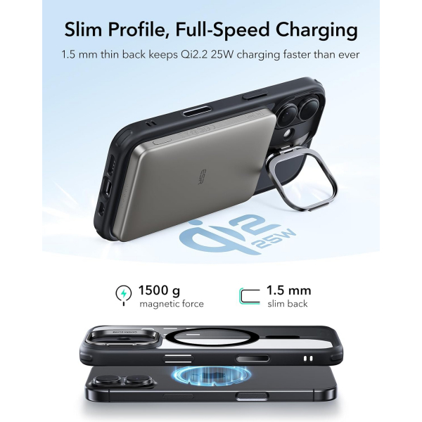 ESR Apple iPhone 17 Standl Klf -Clear Black 