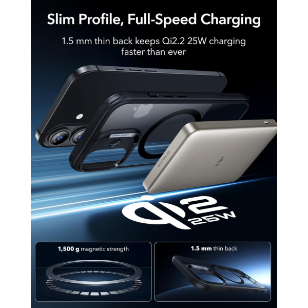 ESR Apple iPhone 17 Hybrid Klf -Clear Black 