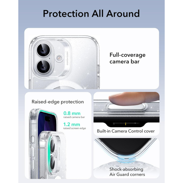 ESR Apple iPhone 17 Hybrid Klf -Clear Shimmer